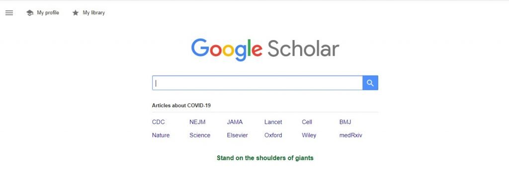 Google scholar as a content writing tool